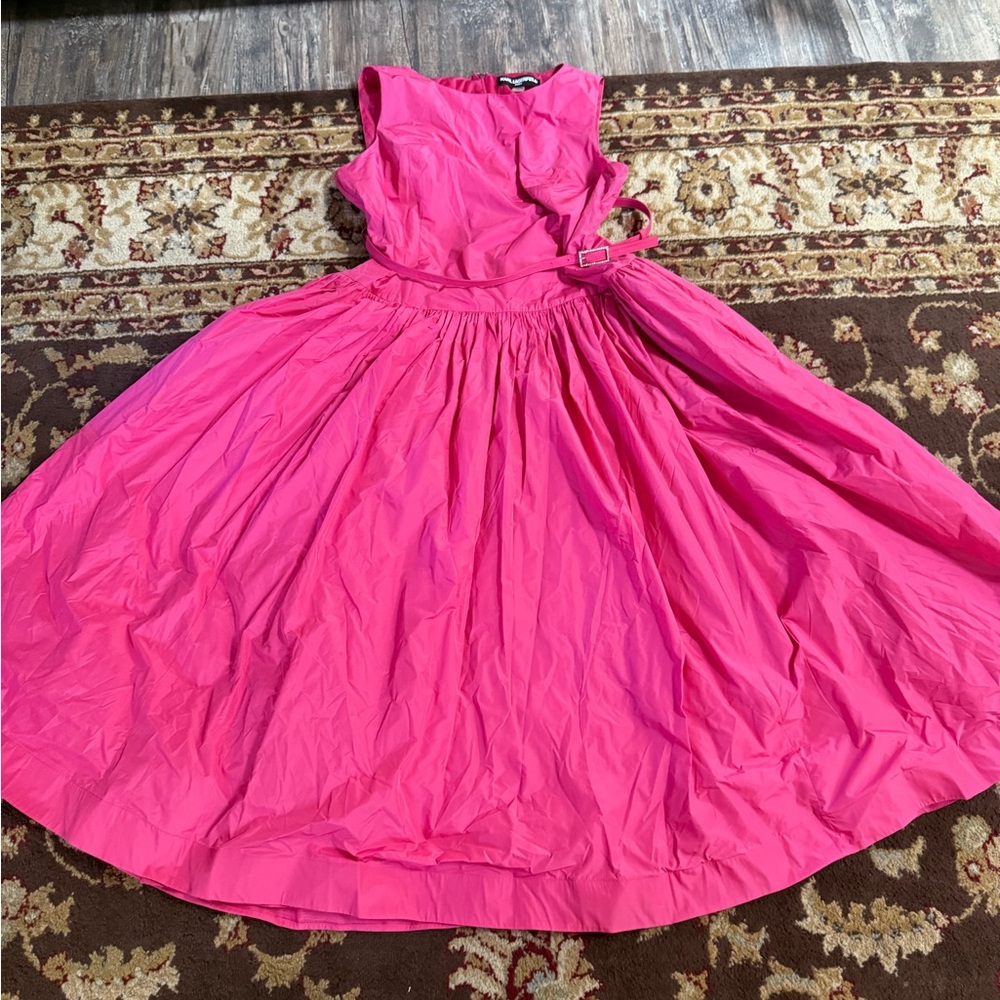 Karl Lagerfeld Hot Pink Fit-and-Flare Dress - Picture 8 of 9